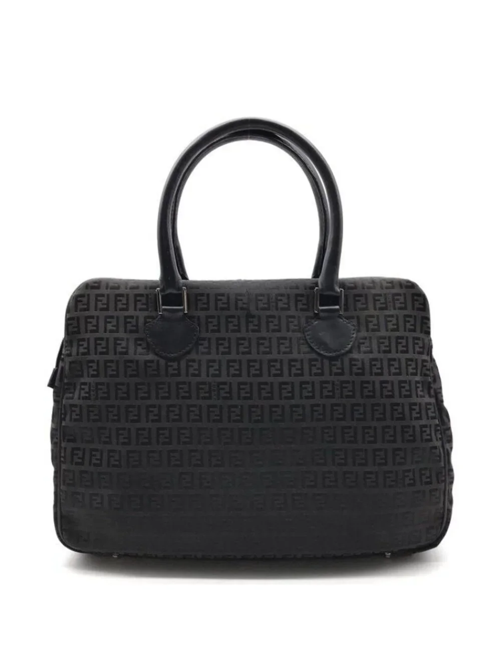 Fendi Zucchino Nylon Canvas Business Hand Bag Black